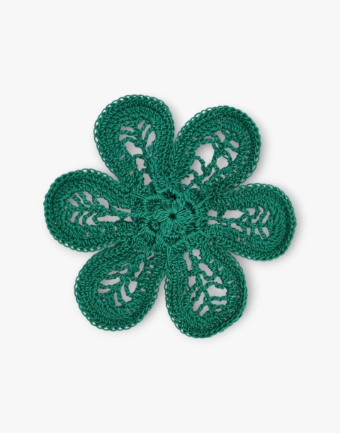 Zielona broszka szydełkowa kwiat handmade - duża przestrzenna ozdoba ręcznie robiona Zielona broszka szydełkowa kwiat handmade - duża przestrzenna ozdoba ręcznie robiona