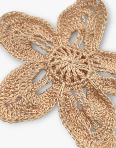 Zbliżenie ecru broszki szydełkowej kwiat handmade. Zbliżenie ecru broszki szydełkowej kwiat handmade.