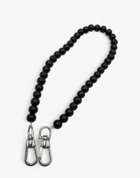 Czarny łańcuch z kamieni szlachetnych - elegancki dodatek ręcznie robiony Czarny łańcuch z kamieni szlachetnych - elegancki dodatek ręcznie robiony