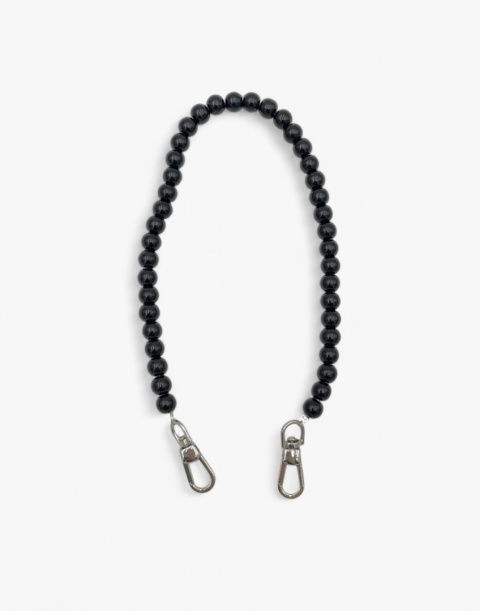 Czarny łańcuch z kamieni szlachetnych - elegancki dodatek handmade Czarny łańcuch z kamieni szlachetnych - elegancki dodatek handmade