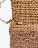 Bezowa torebka szydełkowa kopertówka handmade – elegancka mała torebka ręcznie robiona