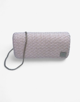 Jasnoróżowa torebka szydełkowa kopertówka handmade – elegancka mała torebka ręcznie robiona