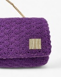 Fioletowa torebka szydełkowa kopertówka handmade – elegancka mała torebka ręcznie robiona