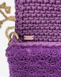 Fioletowa torebka szydełkowa kopertówka handmade – elegancka mała torebka ręcznie robiona