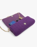 Fioletowa torebka szydełkowa kopertówka handmade – elegancka mała torebka ręcznie robiona
