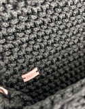 Czarna torebka szydełkowa z kwiatami wiśni handmade – elegancka torebka ręcznie robiona