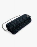 Czarna torebka szydełkowa z metalizowaną nicią handmade – elegancka torebka ręcznie robiona