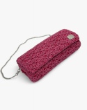Różowa torebka szydełkowa z metalizowaną nicią handmade – elegancka torebka ręcznie robiona